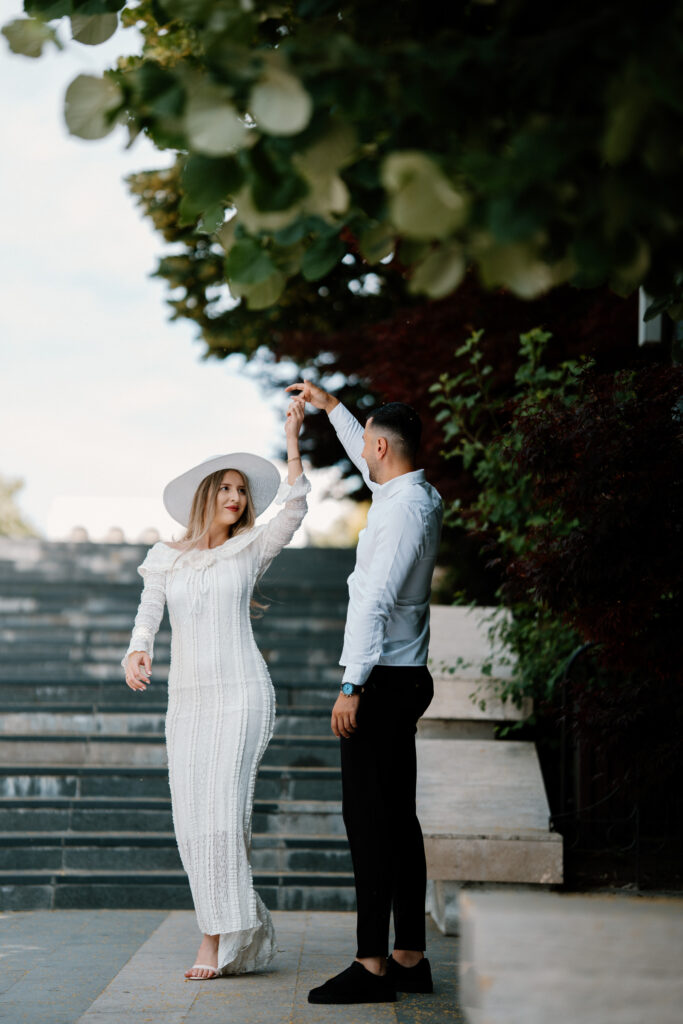 Lucian Crestez cu mirii la save the date in Braila